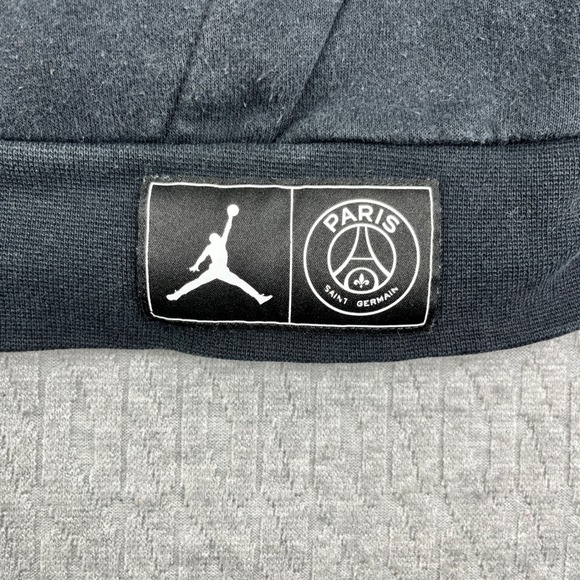 Michael Air Jordan PSG Hoodie Men L Black Paris Saint-Germain Pullover Jumpman - Picture 5 of 9